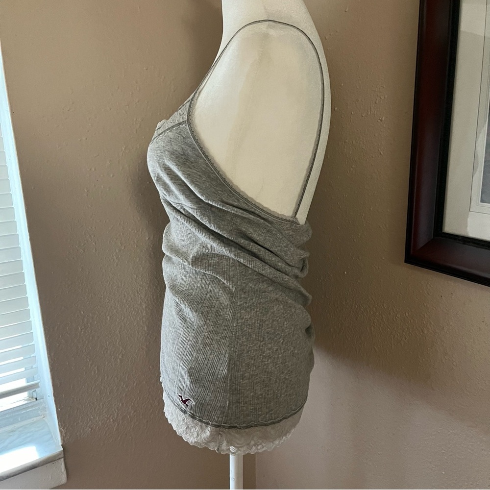 Vintage Y2K Hollister 2000s Lace Trim Babydoll Cami Tank Top - Picture 4 of 6